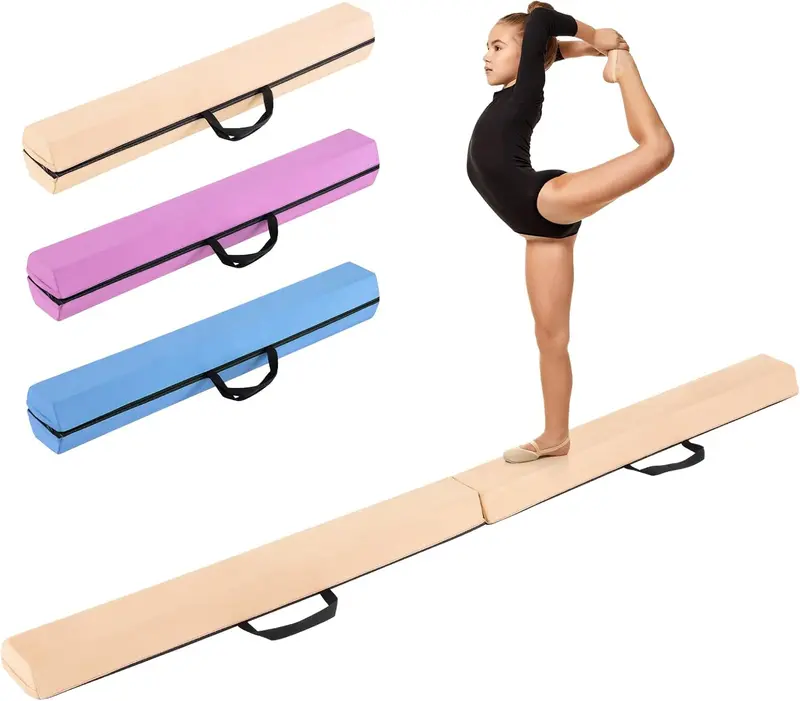 7-Foot Foam Balance Beam — Removable Suede-Covered Gymnastics Training Equipment