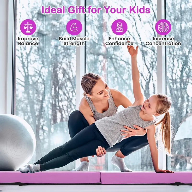 7-Foot Foam Balance Beam — Removable Suede-Covered Gymnastics Training Equipment