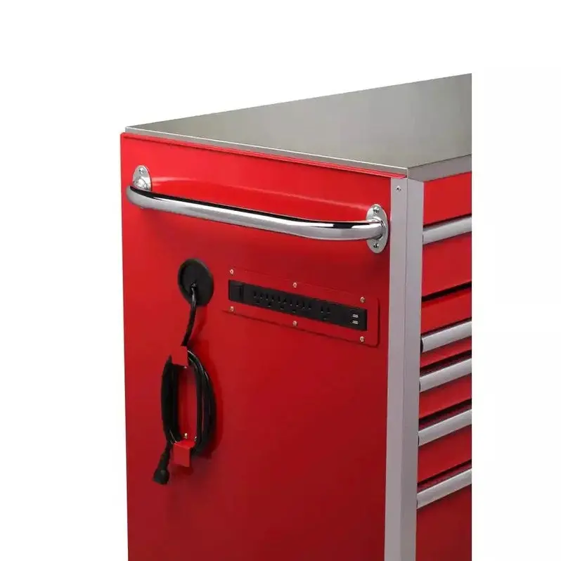 72-Inch Rolling Tool Chest – 15-Drawer Heavy-Duty Cabinet with Stainless Steel Top & Dual Locking Security