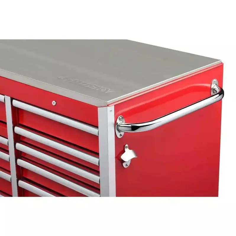 72-Inch Rolling Tool Chest – 15-Drawer Heavy-Duty Cabinet with Stainless Steel Top & Dual Locking Security