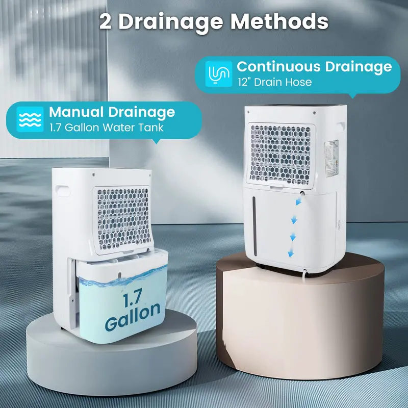 73-Pint Low-Noise Dehumidifier for Large Spaces Up to 4500 Sq. Ft – Auto Shut-Off & 12.5-Gallon Tank