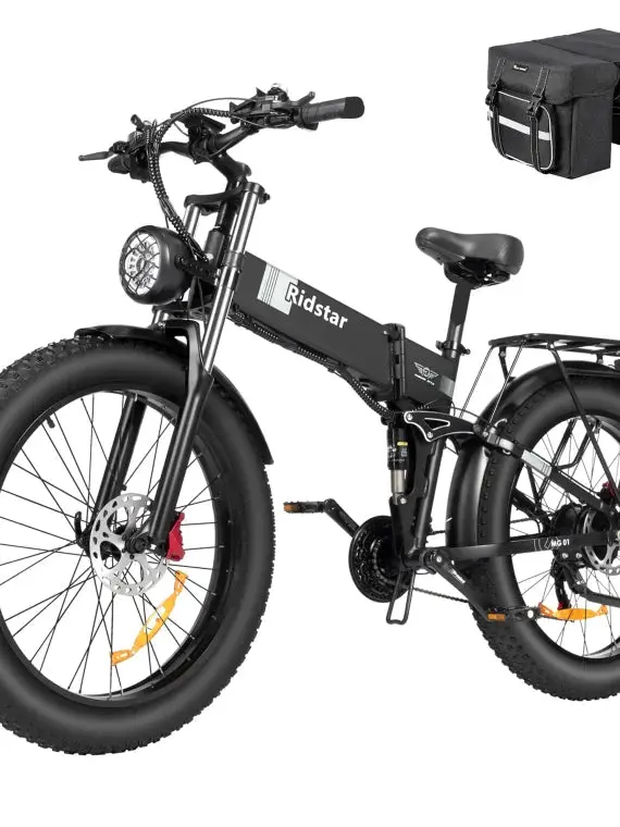 750W Folding Electric Bike for Adults – 48V 20Ah Removable Battery, 26-Inch Fat Tires, Shimano 21-Speed Drivetrain