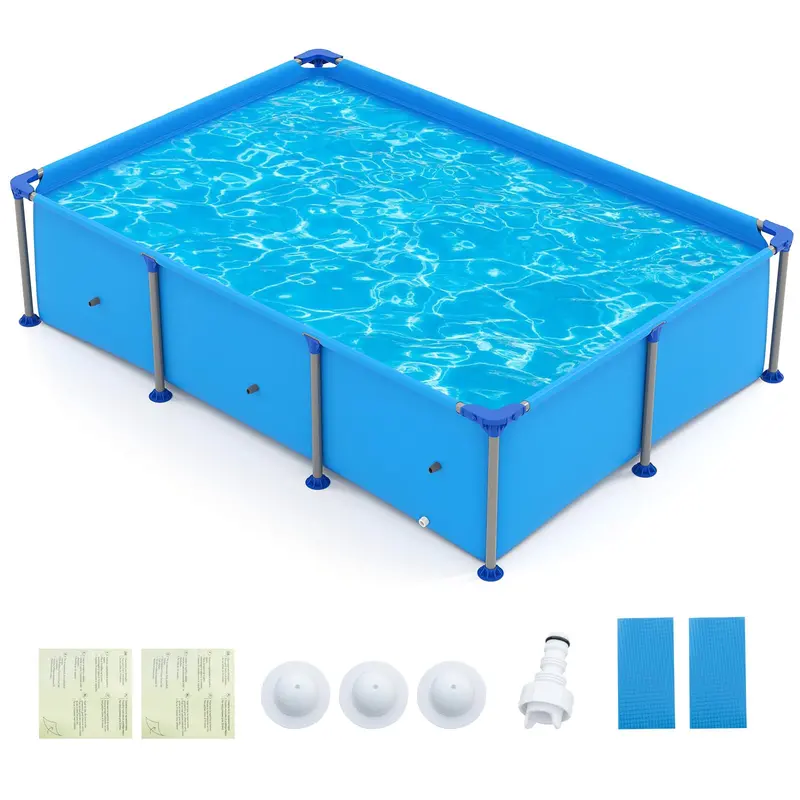 8.5 ft x 6 ft Rectangular Metal-Frame Above-Ground Pool Kit