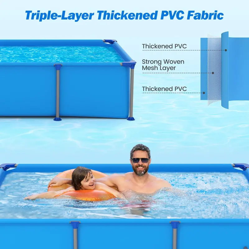 8.5 ft x 6 ft Rectangular Metal-Frame Above-Ground Pool Kit 2