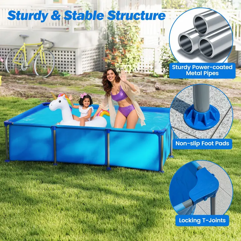 8.5 ft x 6 ft Rectangular Metal-Frame Above-Ground Pool Kit