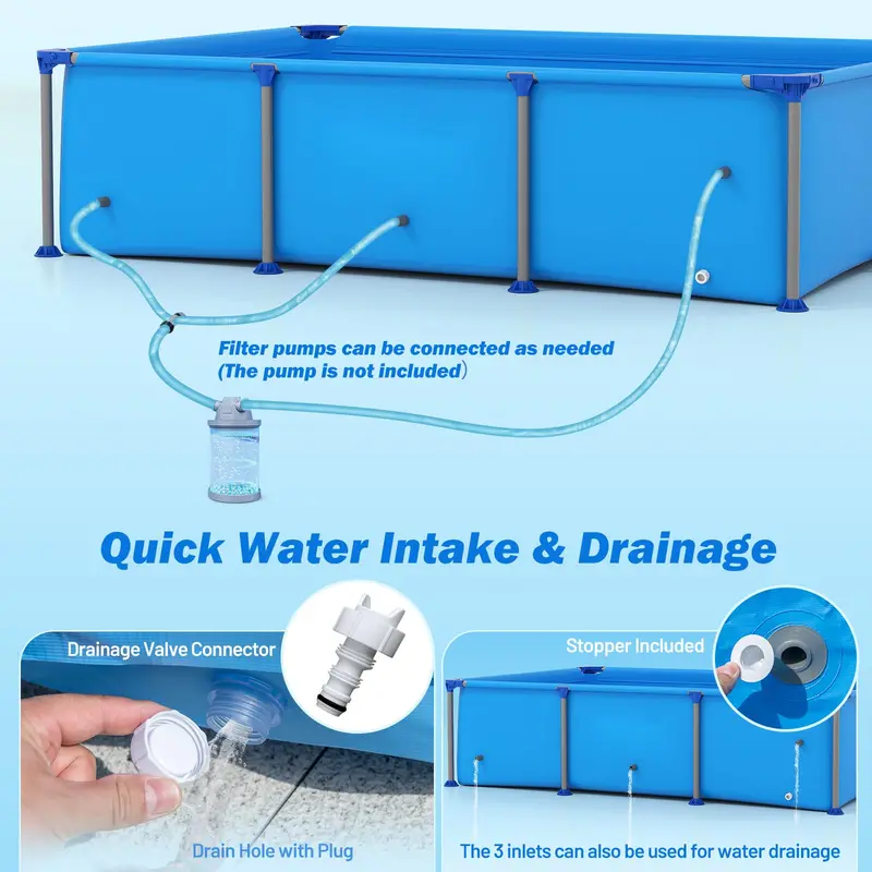 8.5 ft x 6 ft Rectangular Metal-Frame Above-Ground Pool Kit