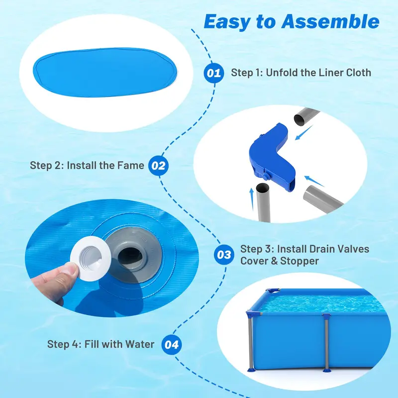 8.5 ft x 6 ft Rectangular Metal-Frame Above-Ground Pool Kit