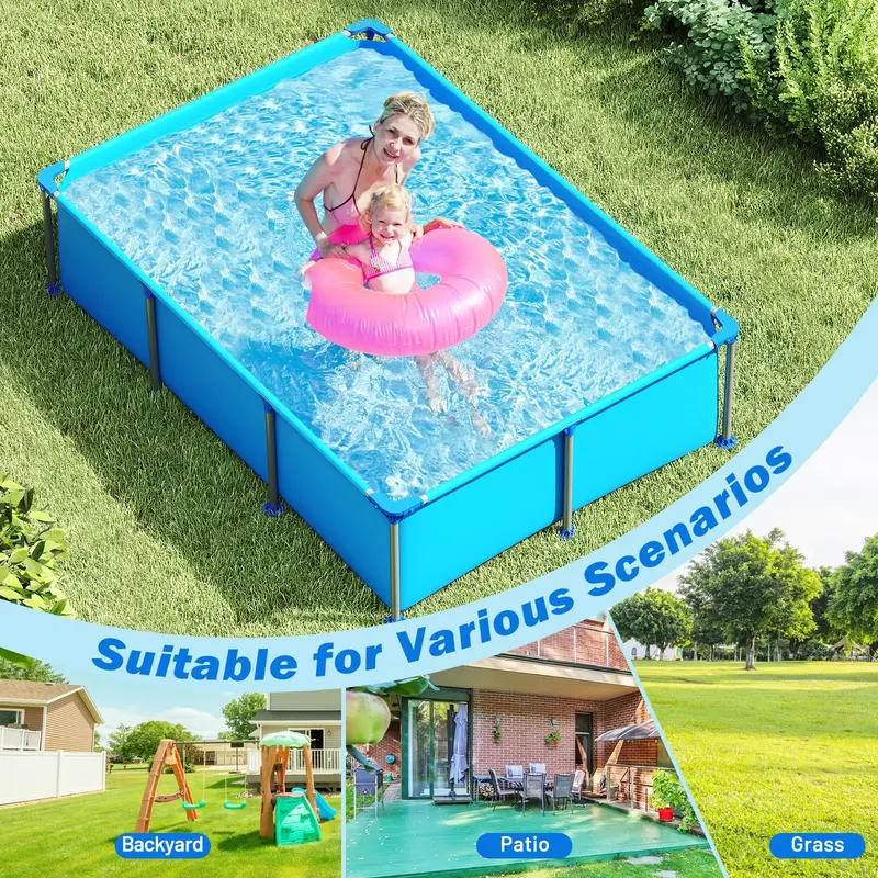8.5 ft x 6 ft Rectangular Metal-Frame Above-Ground Pool Kit