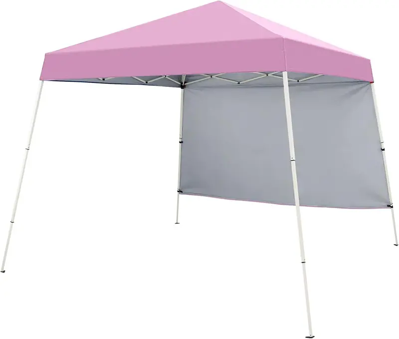 8' x 8' Pop-Up Canopy Tent Featuring One Zippered Sidewall