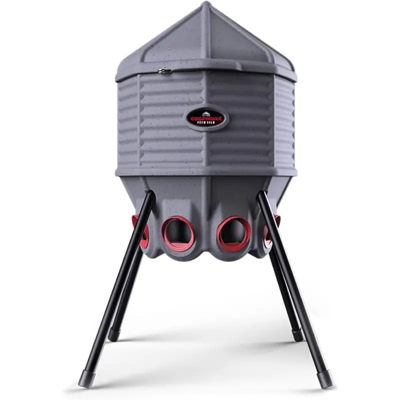 80-Lb UV-Stabilized Poultry Feeder — USA-Made, Height-Adjustable Design with 8 Independent Feed Ports