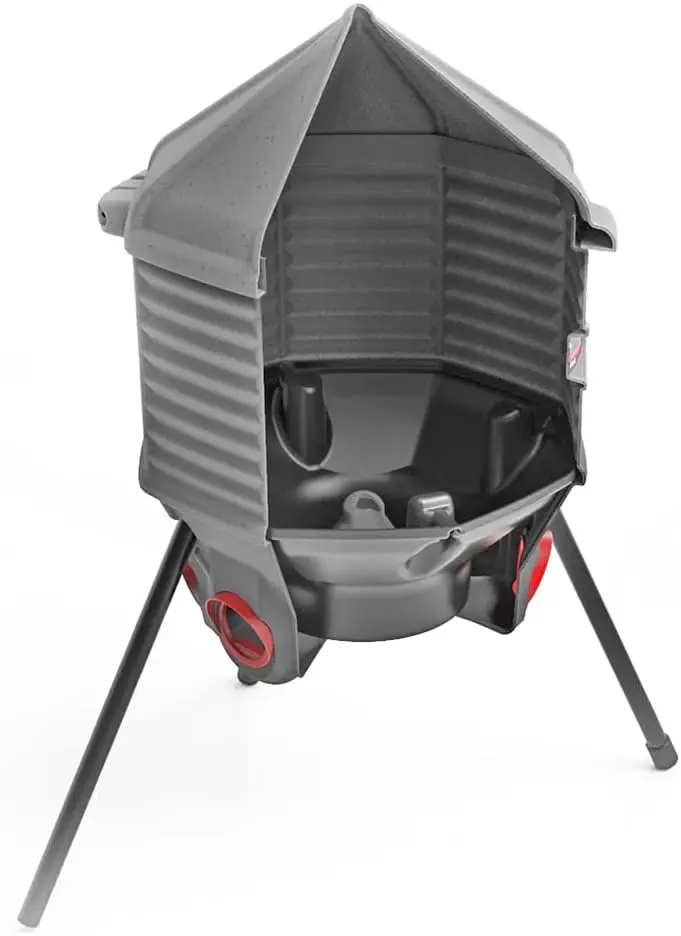 80-Lb UV-Stabilized Poultry Feeder — USA-Made, Height-Adjustable Design with 8 Independent Feed Ports