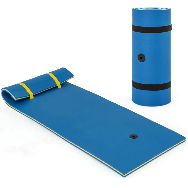 87" x 36" Rolling Pillow Floating Water Mat Inspired by Lily Pad Design