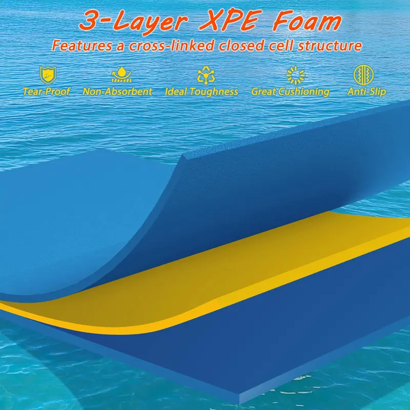 87" x 36" Rolling Pillow Floating Water Mat Inspired by Lily Pad Design