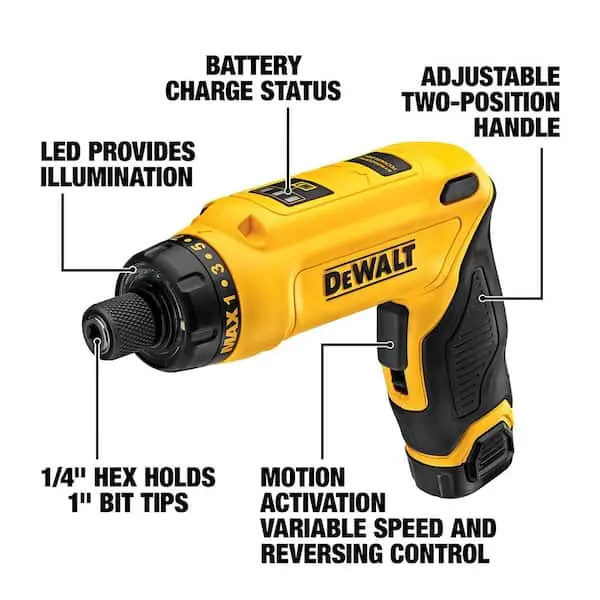 8V MAX Cordless Gyroscopic Screwdriver – Ergonomic Grip, Dual 1.0Ah Batteries, Charger & Carry Case