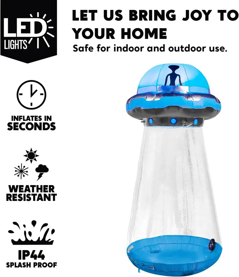 9-Foot Animated Inflatable UFO Yard Decor for Halloween Outdoor Displays