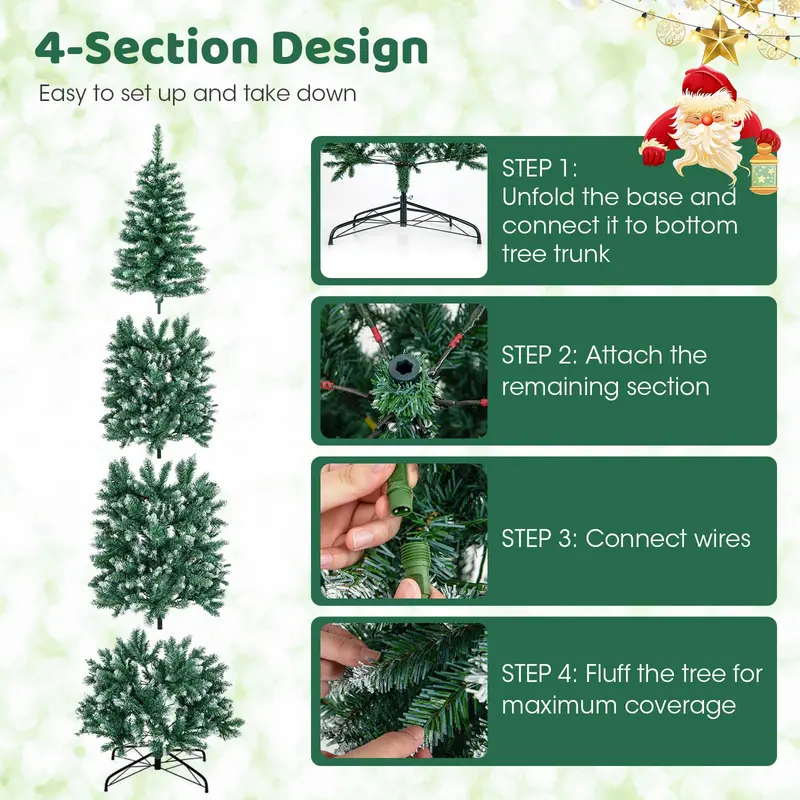 9-Foot Pre-Lit Slim Pencil Christmas Tree – 500 Warm White LED Lights