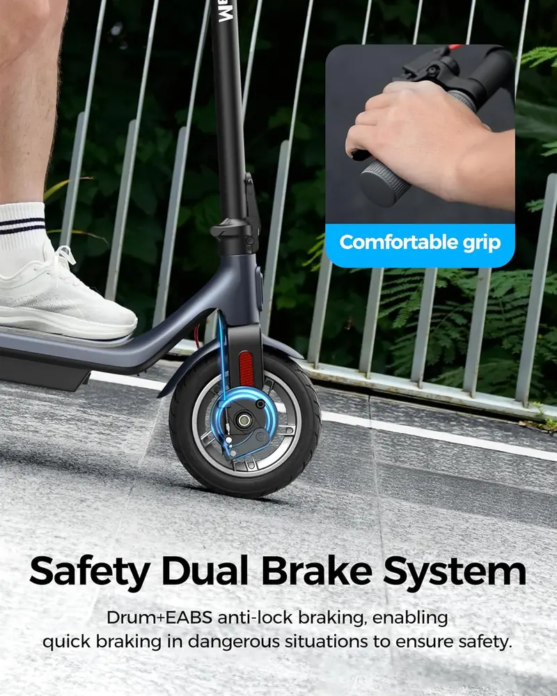 A6L ECO Electric Scooter for Adults & Teens – 350W Motor, 10-Inch Pneumatic Tires, 19-Mile Range, and Bluetooth APP Integration