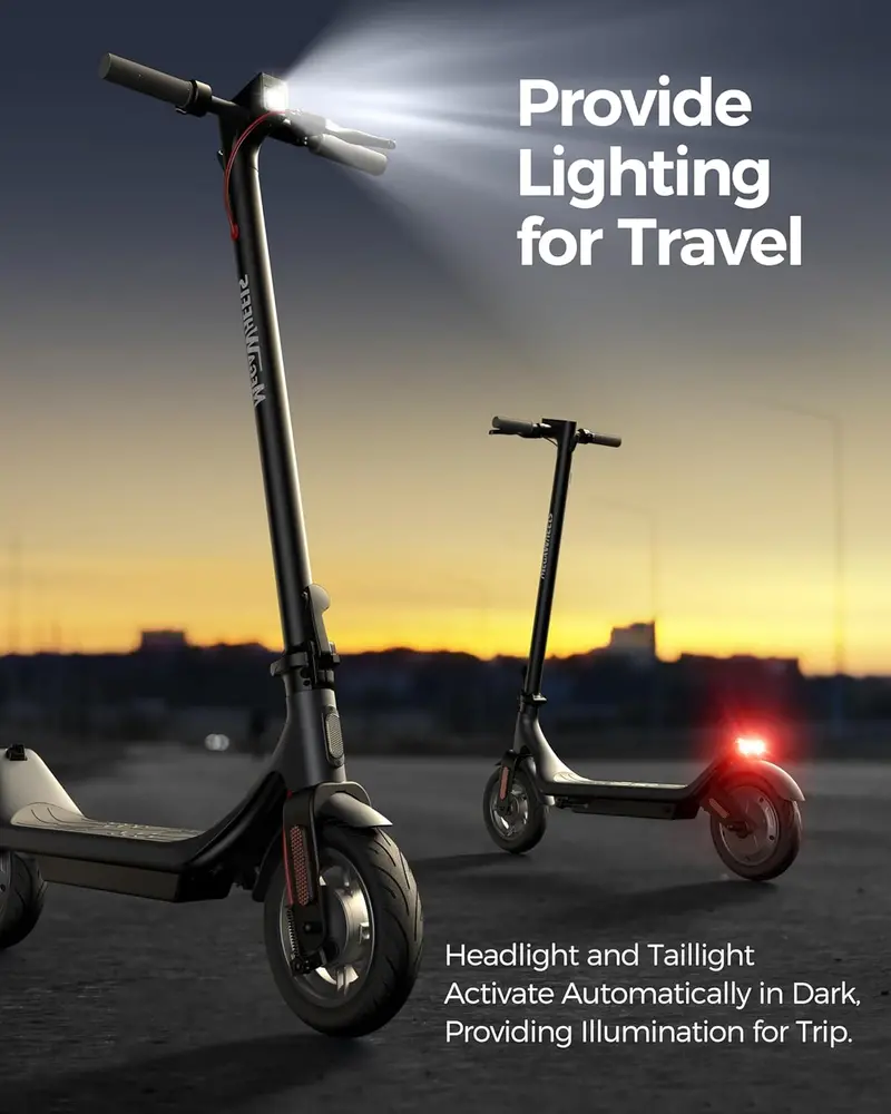 A6L ECO Electric Scooter for Adults & Teens – 350W Motor, 10-Inch Pneumatic Tires, 19-Mile Range, and Bluetooth APP Integration