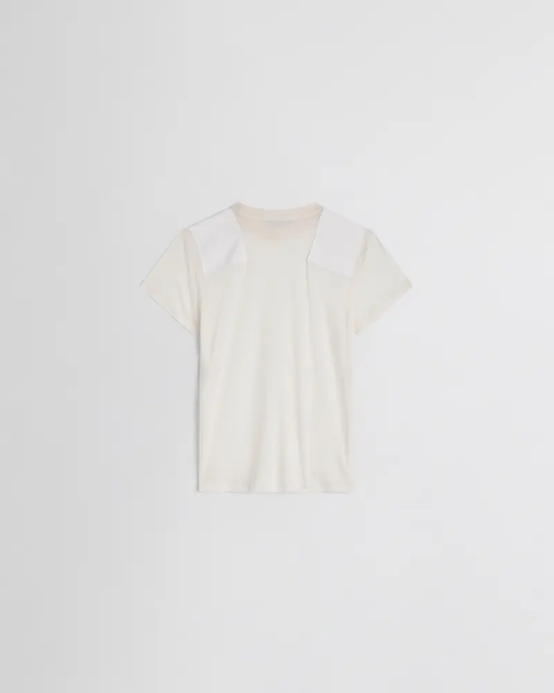 Acid Ivory Cotton Patch T-Shirt With Boyish Fit 2