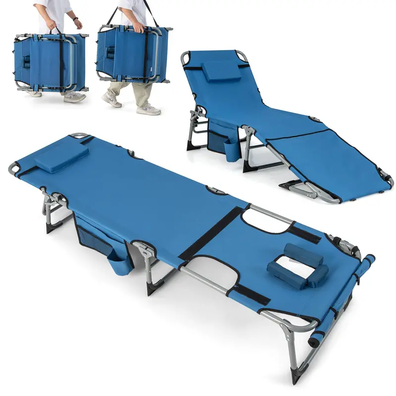 Adjustable Outdoor Lounge Chair – Five-Tier Recline, Sunbathing Cutouts, and Durable Construction 2