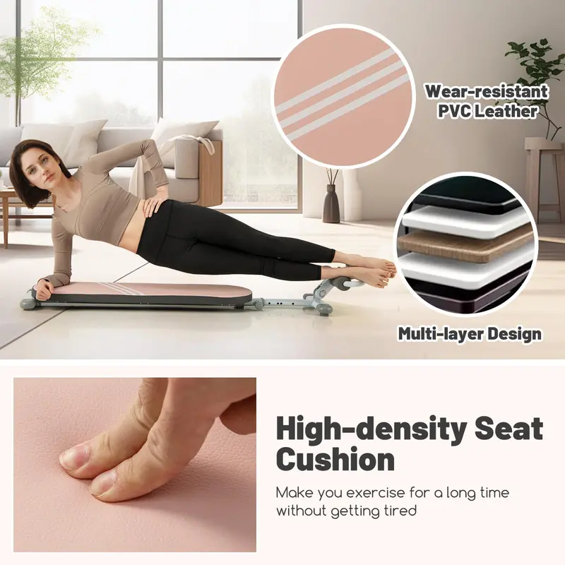 Adjustable Sit-Up Bench for Home Fitness – Three-Position Backrest & Extendable Sturdy Frame
