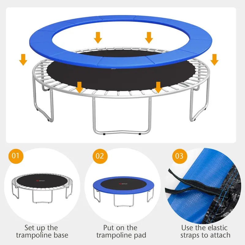 Adjustable Trampoline Safety Pad – Universal Fit for 8FT–16FT Round Jumping Surfaces