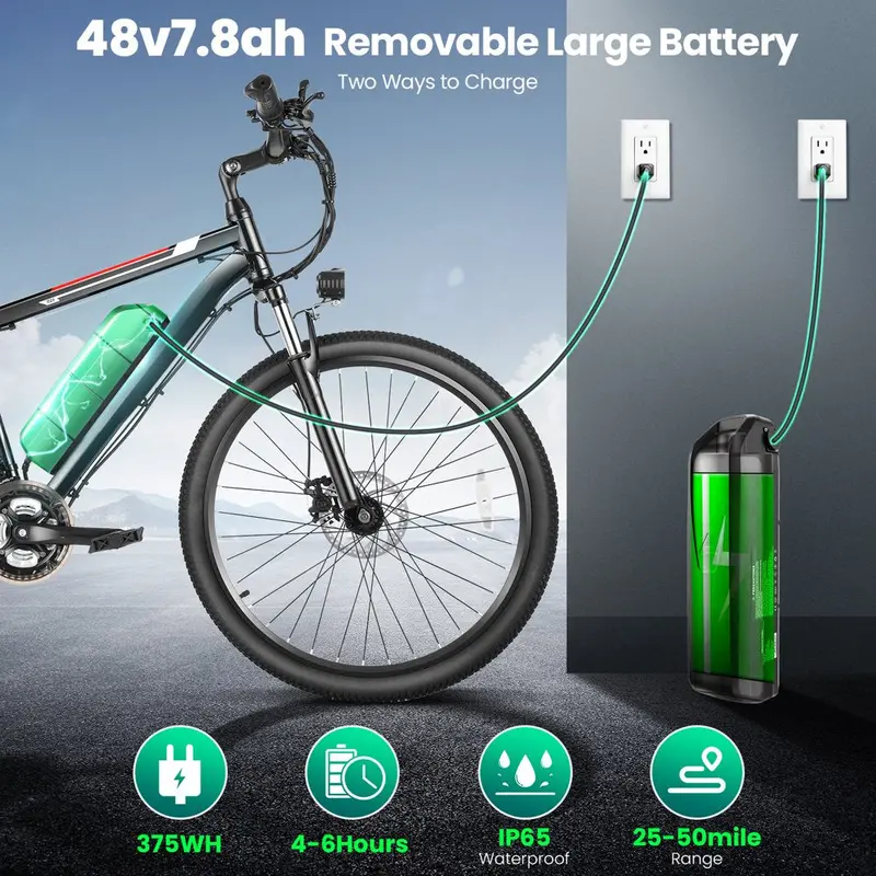 Adult Electric Bike – 500W 26-Inch Commuter Ebike with Cruise Control