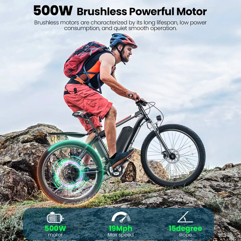 Adult Electric Bike – 500W 26-Inch Commuter Ebike with Cruise Control