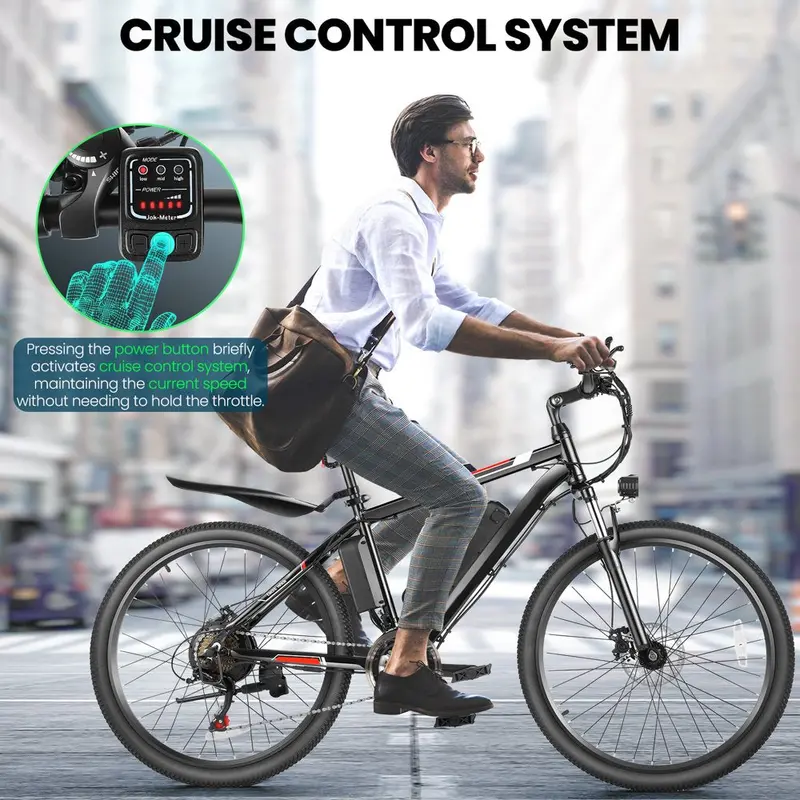 Adult Electric Bike – 500W 26-Inch Commuter Ebike with Cruise Control