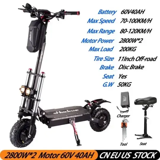 Adult Electric Scooter – High-Torque Performance Model with Extended Range and Dual Braking