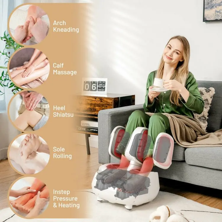 Advanced Shiatsu Massage Device for Feet and Calves with Therapeutic Heat