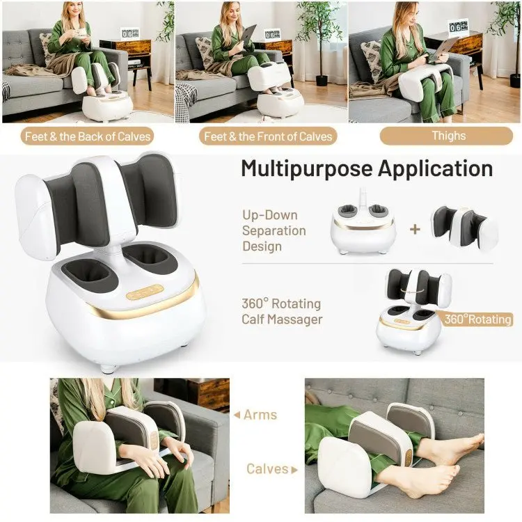 Advanced Shiatsu Massage Device for Feet and Calves with Therapeutic Heat