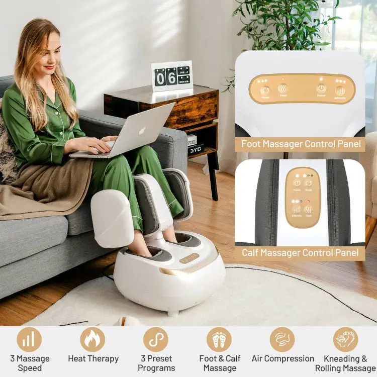 Advanced Shiatsu Massage Device for Feet and Calves with Therapeutic Heat