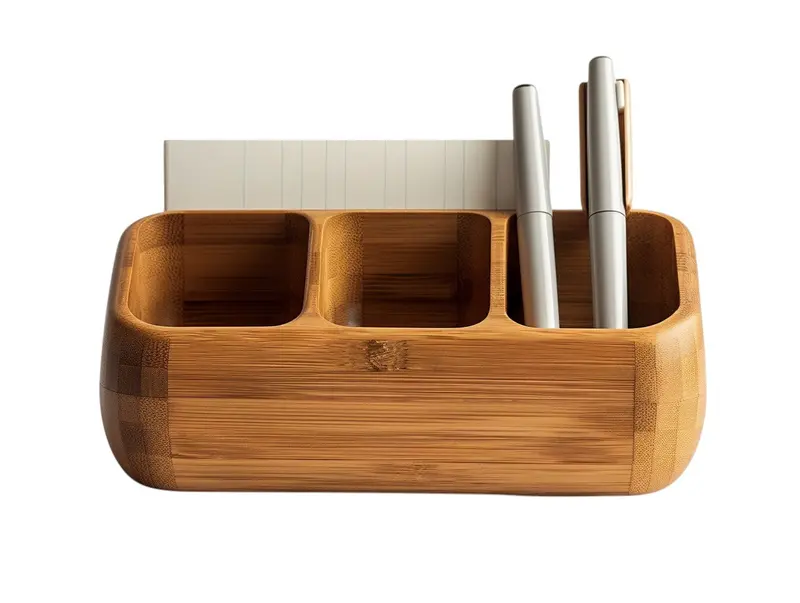Aerovyn Bamboo Desktop Organizer – Eco-Friendly Minimalist Tray for Pens, Notepads, and Office Essentials