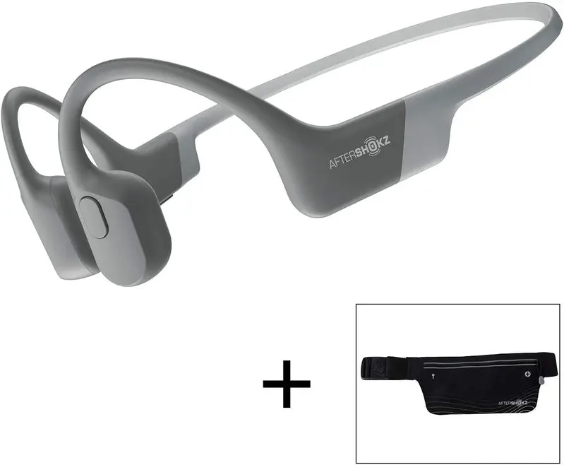 AfterShokz Aeropex Open-Ear Bone Conduction Headphones – Wireless Sport Headset in Cosmic Black