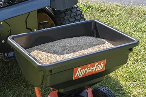 Agri-Fab 85-Pound Tow-Behind Broadcast Spreader with Customizable Coverage for Lawns and Landscaping
