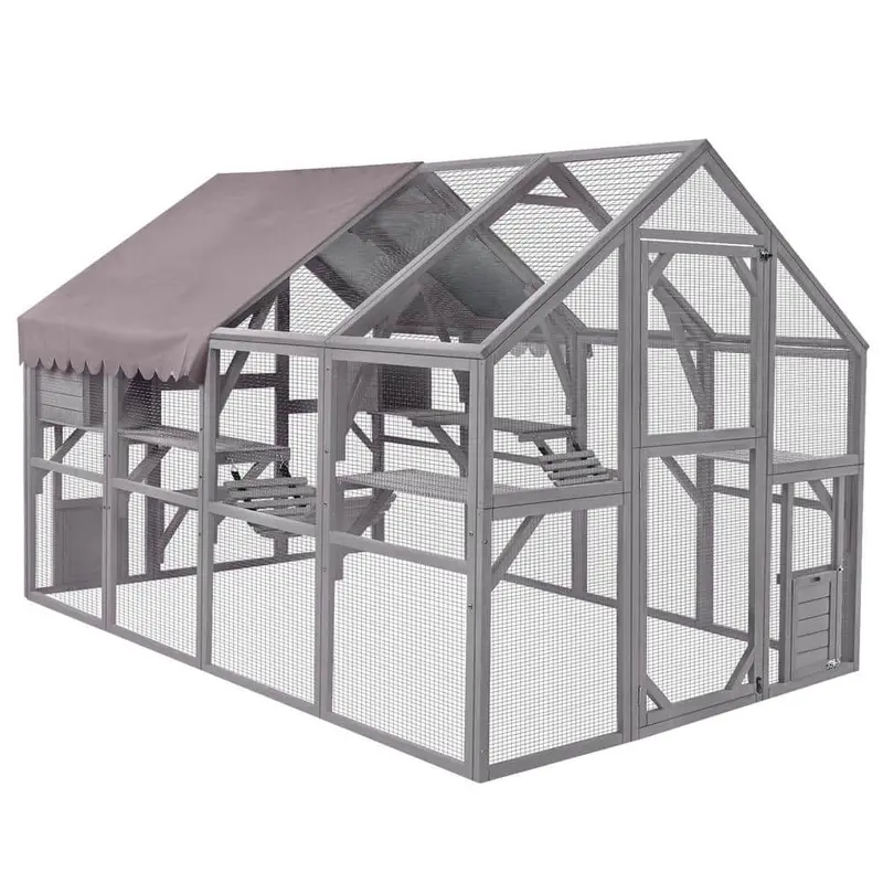aivituvin Spacious Outdoor Cat Run – Weather-Resistant Enclosure for Safe Feline Exploration