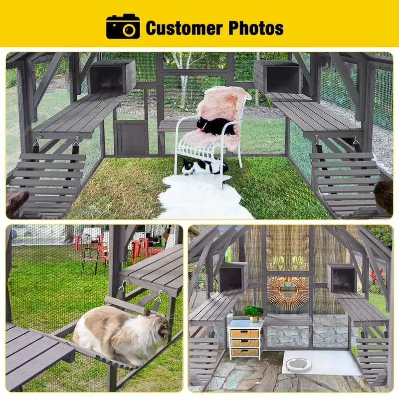 aivituvin Spacious Outdoor Cat Run – Weather-Resistant Enclosure for Safe Feline Exploration