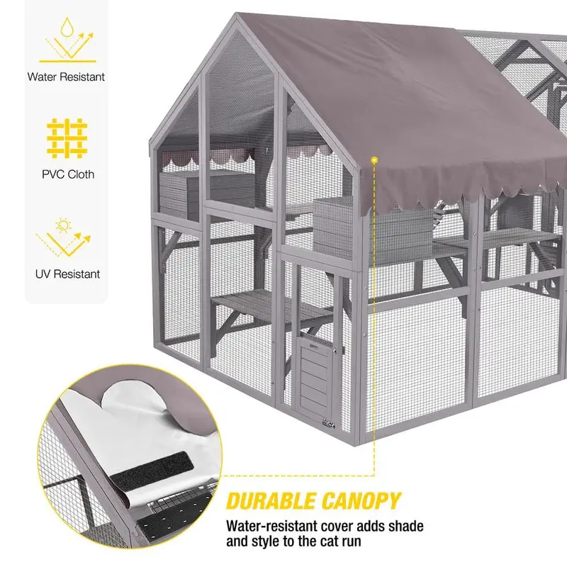 aivituvin Spacious Outdoor Cat Run – Weather-Resistant Enclosure for Safe Feline Exploration
