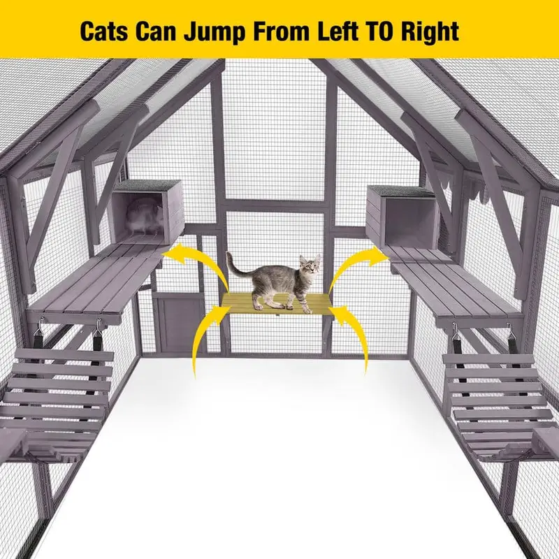 aivituvin Spacious Outdoor Cat Run – Weather-Resistant Enclosure for Safe Feline Exploration