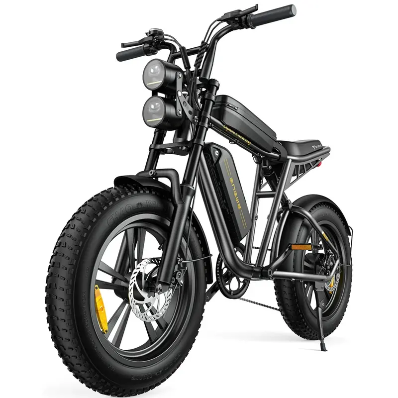 AKEZ Retro-Style 1000W Fat-Tire E-Bike — UL-Certified, 28 MPH Top Speed, 94-Mile Range, Full Suspension, 7-Speed Shimano Gearing