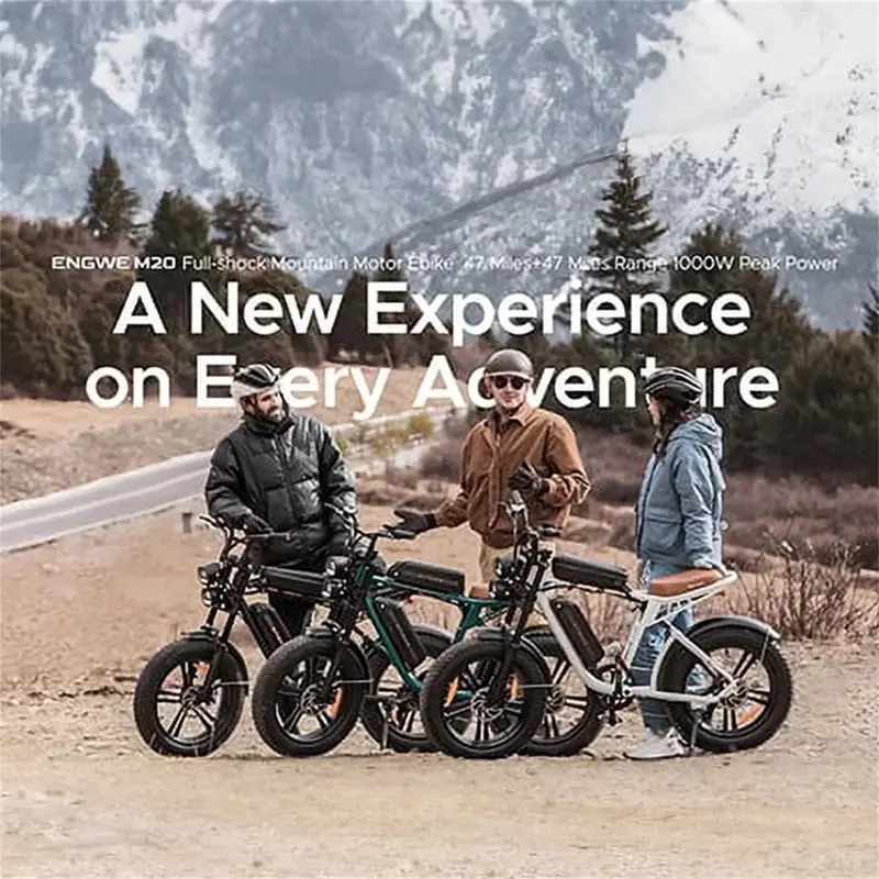 AKEZ Retro-Style 1000W Fat-Tire E-Bike — UL-Certified, 28 MPH Top Speed, 94-Mile Range, Full Suspension, 7-Speed Shimano Gearing