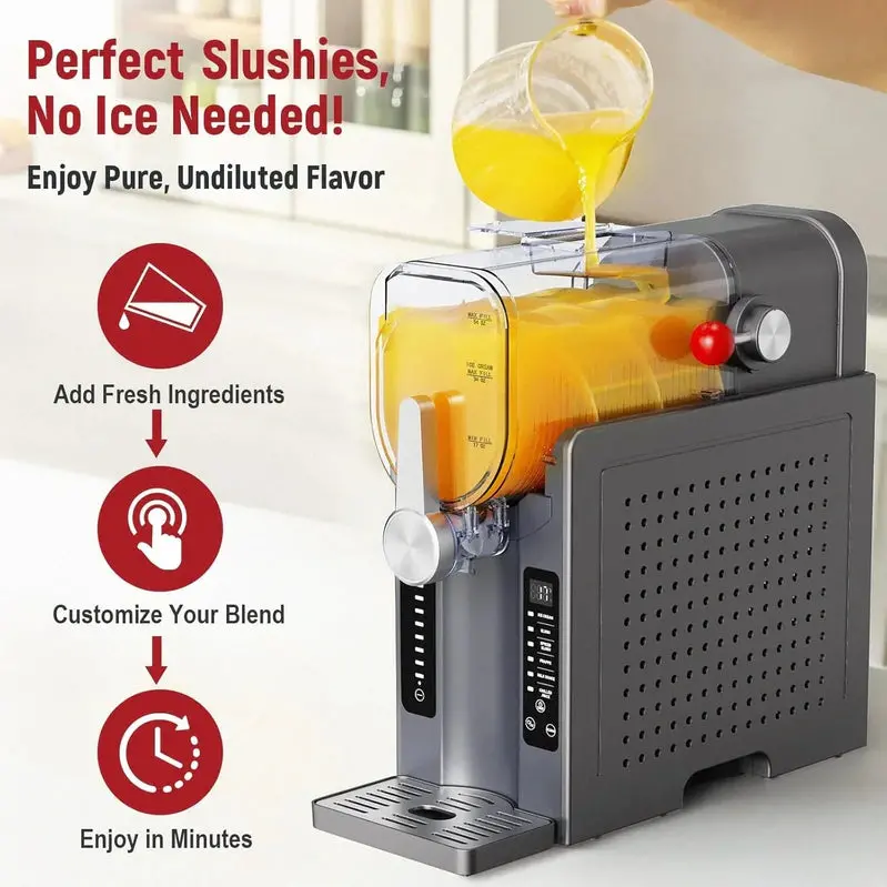 All-in-One Home Slushie Maker – Ice-Free Operation, Digital Temperature Display, Auto-Clean Cycle & 6 Smart Presets
