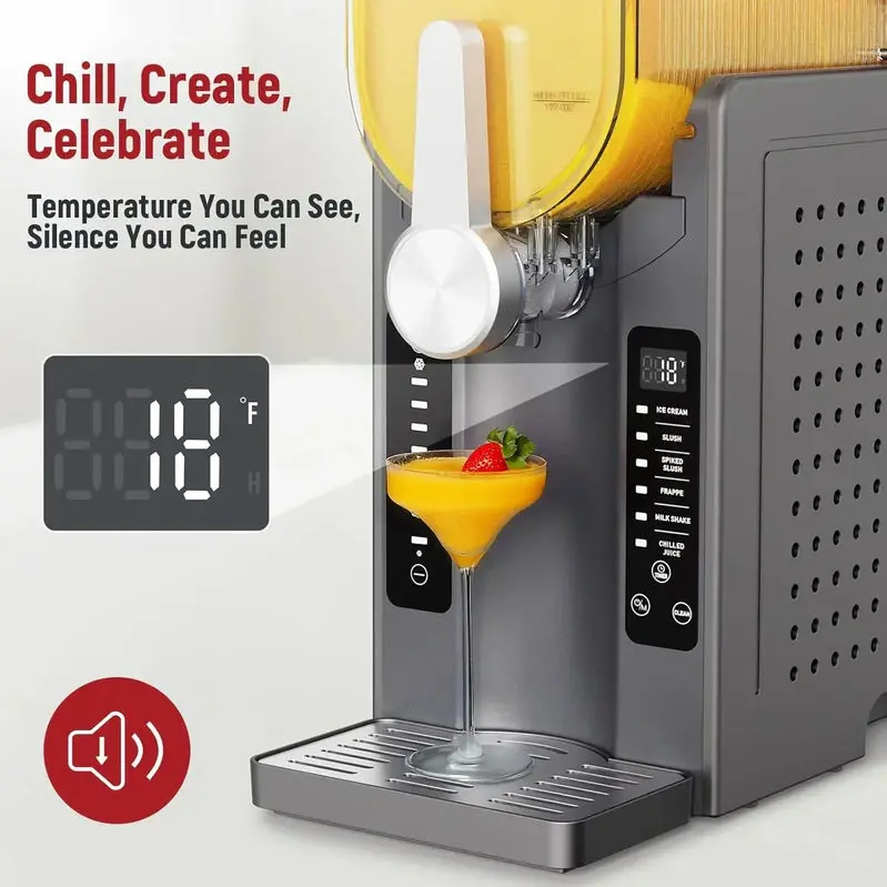 All-in-One Home Slushie Maker – Ice-Free Operation, Digital Temperature Display, Auto-Clean Cycle & 6 Smart Presets