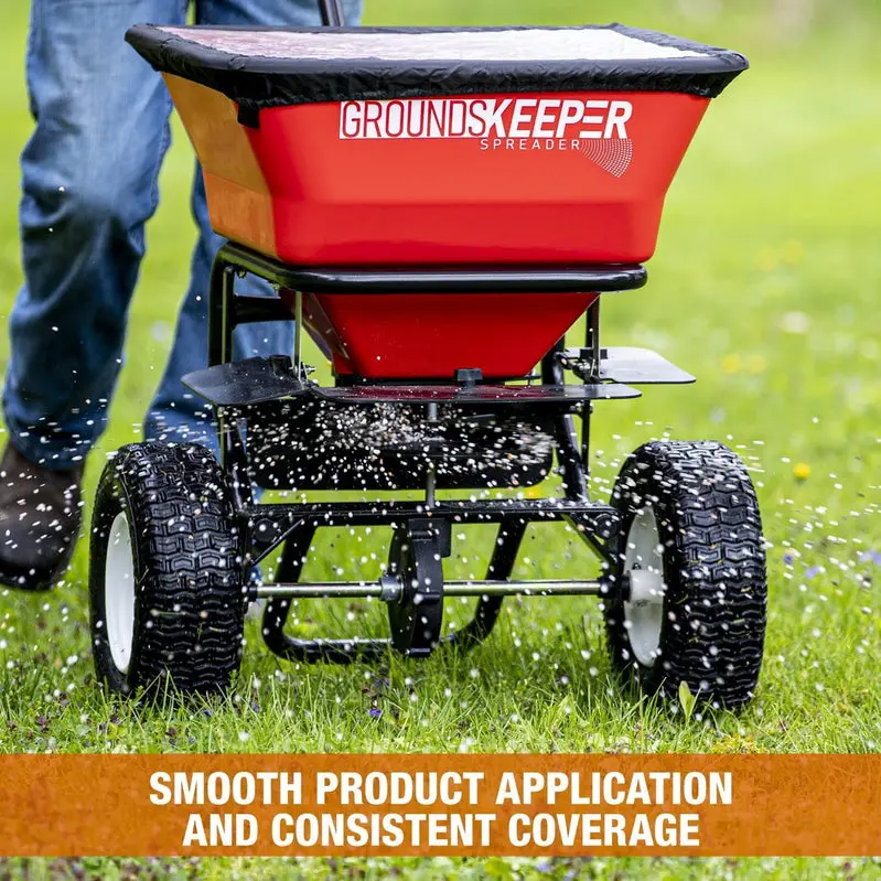 All-Purpose Push Spreader – 100-Pound Capacity for Lawn Care, Winter Maintenance, and Landscaping Applications