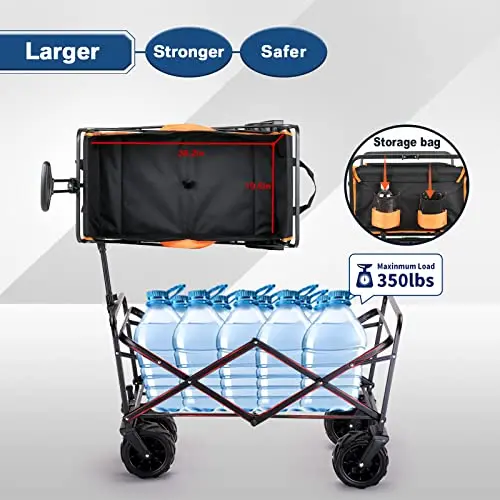 All-Terrain Foldable Utility Wagon – 350 lb Capacity, Large-Wheel Design