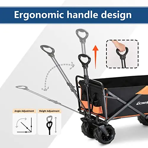 All-Terrain Foldable Utility Wagon – 350 lb Capacity, Large-Wheel Design