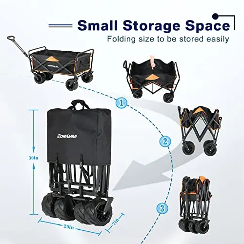 All-Terrain Foldable Utility Wagon – 350 lb Capacity, Large-Wheel Design