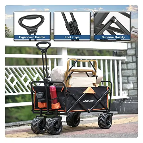 All-Terrain Foldable Utility Wagon – 350 lb Capacity, Large-Wheel Design