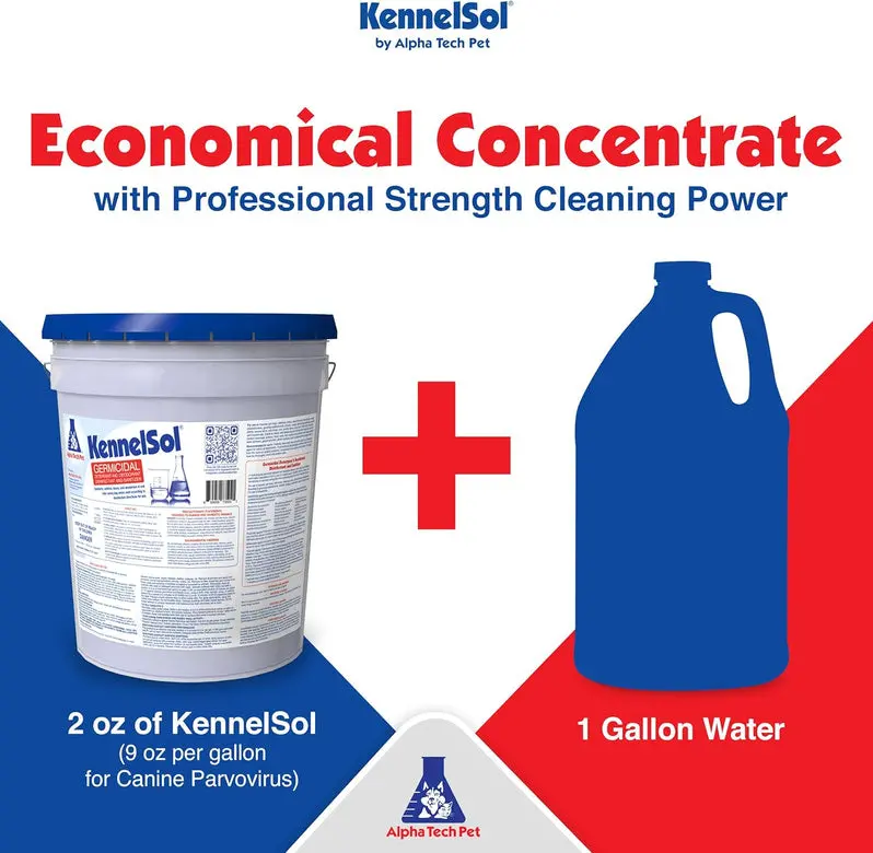 Alpha Tech Pet 1-Step Kennel Cleaner | EPA-Registered Disinfectant & Deodorizer Concentrate | Effective Against Bacteria and Viruses | 5-Gallon Container
